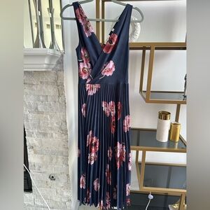 Vince Navy and Pink Floral Maxi Dress